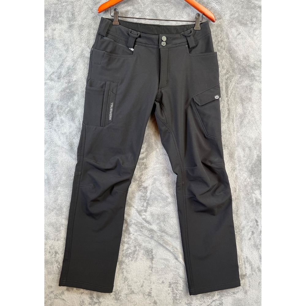 Truewerk T3 Work Pants Mens 32x32 Black  Fleece Lined Cargo Utility Stretch